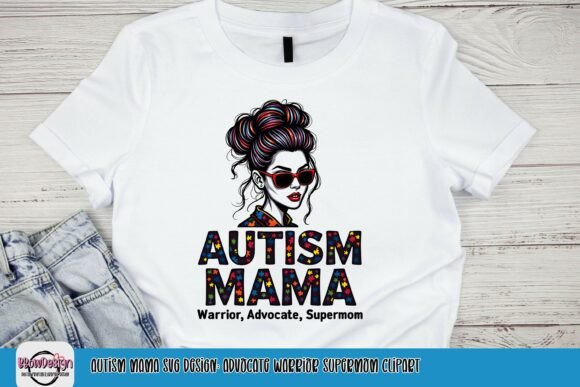 Autism Mama PNG: Graphics for Product Mockups