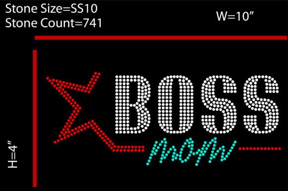 Boss Mom Rhinestone Graphics for T-Shirt Designs