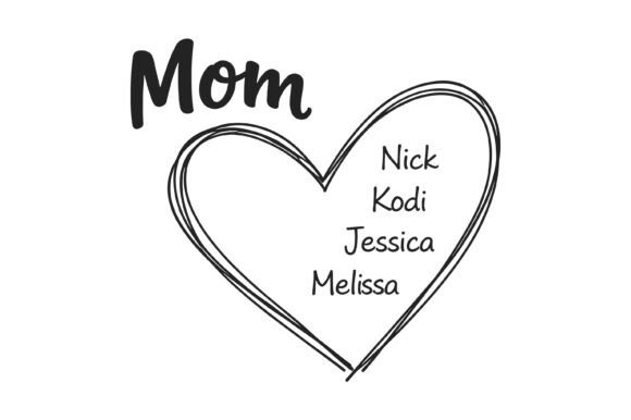 Mom Heart SVG: Graphics for T-Shirt Designs