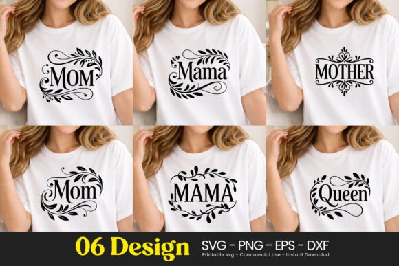 Mom Mama Classic Frame Quotes: Graphics & Illustrations