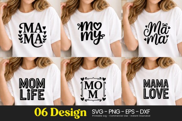 Mom Mama Initial Letters Quotes SVG PNG Graphics & Illustrations