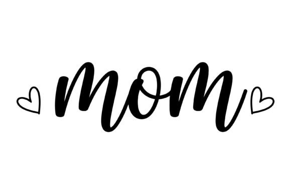 Mom Script with Hearts SVG: Graphics for T-Shirt Designs