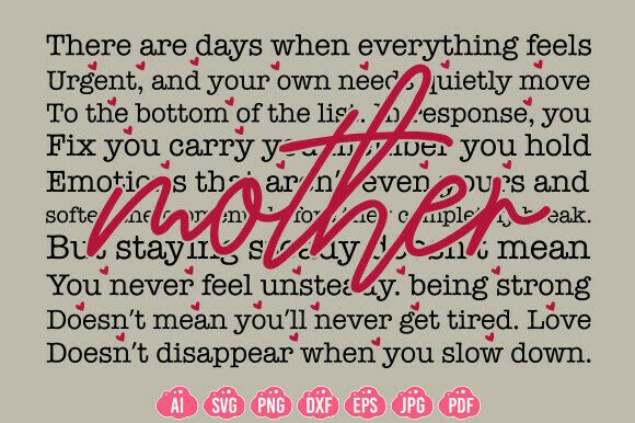 Mother Words SVG & PNG: T-Shirt Designs and Graphics