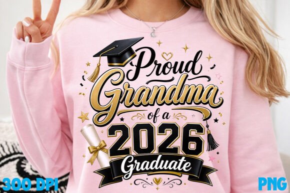 Proud Grandma 2026 Graduate: Graphics for T-Shirt Designs